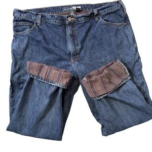 Carhartt Workwear Flannel Lined Denim Jeans Relaxed Fit Size 42x32 Outdoor